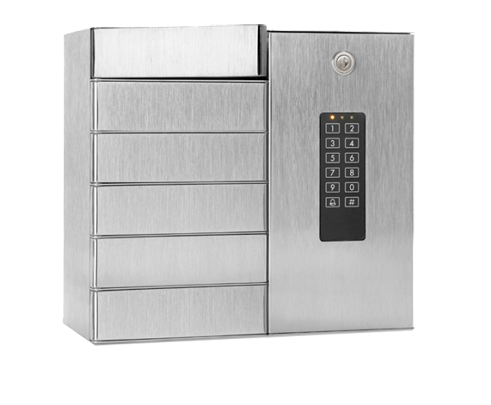 RVS 316 sleuteluitgifte systeem 6 vakken met elektronisch slot